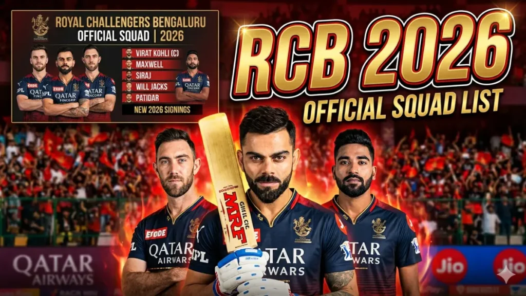 RCB Team 2026 Players List