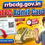 rrbcdg.gov.in NTPC Admit Card